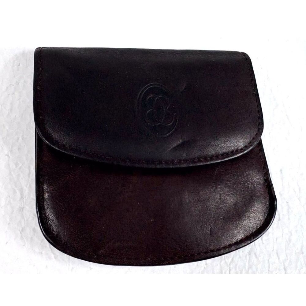 Vintage Buxton Brown Leather Mini Wallet Coin Purse Currency Slots